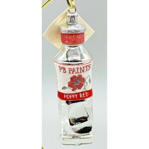 Patricia Breen PB Paints Poppy Red Ornament Art Flowers 6 inch 2001 Signed